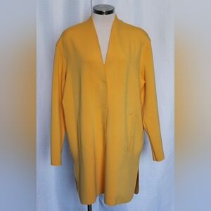 Carolina Belle Montreal Yellow Longline Duster M Snap Front